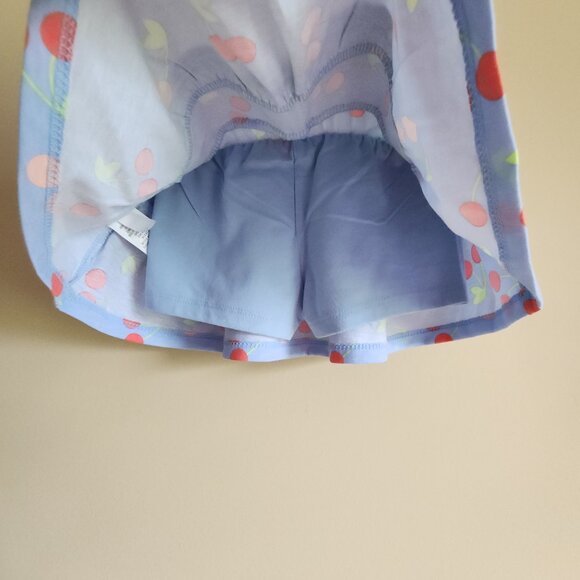 Falls Creek Toddler Girls Cherries Skirt With Attached Blue Shorts 12 Months NWT - Picture 4 of 5